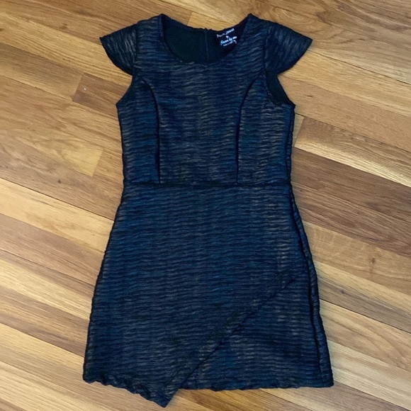 Flowers By Zoe Girls Black Textured Mini Dress Size S - Picture 1 of 8